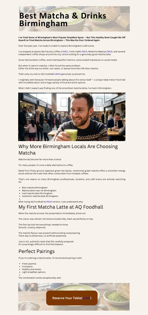 Matcha content sample proof